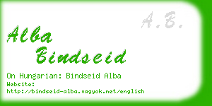 alba bindseid business card